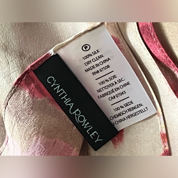 Women’s Cynthia Rowley Pink/Rose Pansy’s Floral Print Vintage Silk Scarf - Picture 12 of 16
